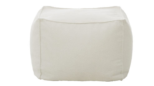 Polsterhocker Roomio® aus Stoff in Weiß Roomio® No. 4121 - Hocker weißer Stoffbezug Loop - ca. 66 x 66 cm