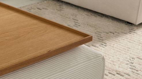 Tablett Roomio® aus Holz in Holzfarben Roomio® No. 4130 - Hocker-Tablett lackiertes Holz - ca. 70 x 70 cm