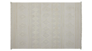 Webteppich Roomio® aus Kunstfaser in Weiß Roomio® Teppich No. 8304 cremefarbenes Rautenmuster - ca. 200 x 290 cm