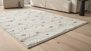 Webteppich Roomio® aus Kunstfaser in Weiß Roomio® Teppich No. 8308 creme-grau gemustert - ca. 160 x 230 cm