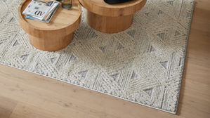 Webteppich Roomio® aus Kunstfaser in Weiß Roomio® Teppich No. 8308 creme-grau gemustert - ca. 200 x 290 cm