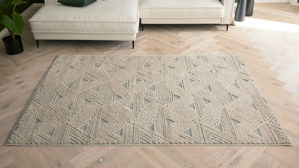 Webteppich Roomio® aus Kunstfaser in Weiß Roomio® Teppich No. 8308 creme-grau gemustert - ca. 200 x 290 cm