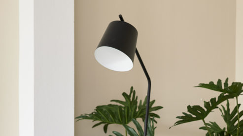 Stehleuchte Roomio® aus Karton / Papier / Pappe in Schwarz Roomio® Stehlampe No. 9810 schwarzes Metall - Höhe ca. 161  cm