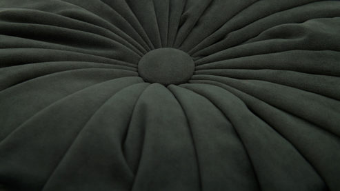 Einzelkissen Roomio® aus Stoff in Dunkelgrün Roomio® Kissen No. 9401 khakifarbener Samt - Durchmesser ca. 42 cm