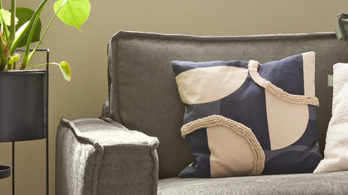 Kissenbezug /-hülle Roomio® aus Stoff in Schwarz Roomio® Kissenhülle No. 9407 Baumwollbezug mit graphischem Muster - ca. 45 x 45 cm