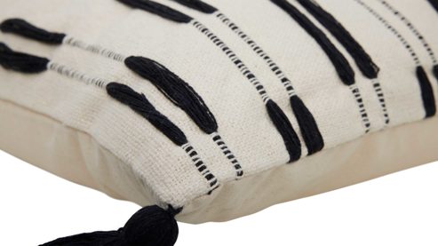 Kissenbezug /-hülle Roomio® aus Stoff in Schwarz Roomio® Kissenhülle No. 9409 beige & schwarze Baumwolle - ca. 45 x 45 cm