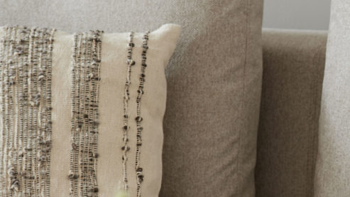 Kissenbezug /-hülle Roomio® aus Stoff in Beige Roomio® Kissenhülle No. 9410 beiges & schwarzes Streifenmuster - ca. 45 x 45 cm