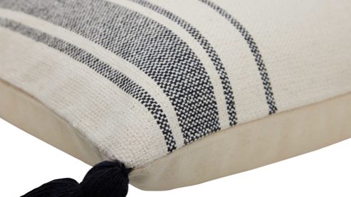 Kissenbezug /-hülle Roomio® aus Stoff in Beige Roomio® Kissenhülle No. 9411 beiger & schwarzer Jacquard - ca. 45 x 45 cm