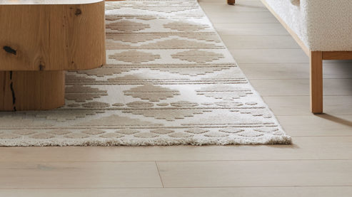 Webteppich Roomio® aus Kunstfaser in Beige Roomio® Teppich No. 8307 beiges Rautenmuster - ca. 133 x 190 cm