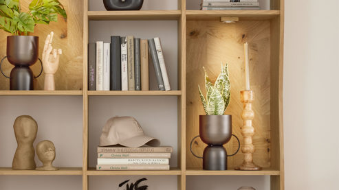 Regal Roomio® aus Holz in Holzfarben Roomio No. 2002 - Regal Eiche - ca. 120 x 195 cm