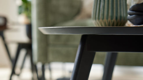 3-Satz-Tisch Roomio® aus Holz in Holzfarben Roomio No. 2002 - Couchtisch-Set Eichefurnier & schwarzes Mangoholz - dreiteilig