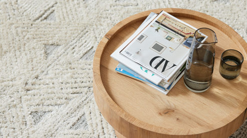 Couchtisch Roomio® aus Holz in Holzfarben Roomio No. 2002 - Couchtisch Eichefurnier - Durchmesser ca. 60 cm