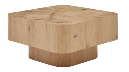 Couchtisch Roomio® aus Holz in Holzfarben Roomio No. 2002 - Couchtisch Eichefurnier - ca. 70 x 70 cm