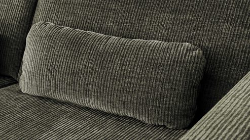 Einzelkissen modulmaster aus Stoff in Grün Modulmaster Serie MM-ZE1195 - Nierenkissen olivgrünes Flachgewebe Maranta – ca.  70 x 25 cm