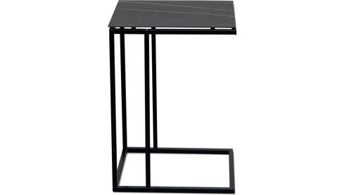 Beistelltisch M2 kollektion aus Stein in Schwarz Beistelltisch Jon Grau marmorierter Stein & Schwarz – ca. 38 x 43 cm