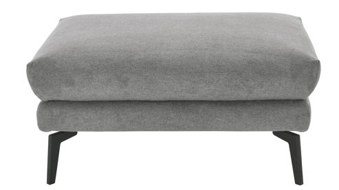 Polsterhocker modulmaster aus Stoff in Grau Modulmaster Serie MM-ZE1190 - XL-Hocker graues Flachgewebe Cyber & schwarze Metallfüße – ca. 92 x 70 cm