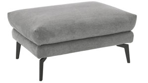 Polsterhocker modulmaster aus Stoff in Grau Modulmaster Serie MM-ZE1190 - XL-Hocker graues Flachgewebe Cyber & schwarze Metallfüße – ca. 92 x 70 cm