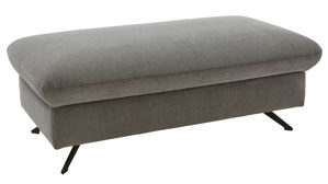 Funktionshocker modulmaster aus Stoff in Grau Modulmaster MM-ZE1161 - XXL-Funktionshocker graues Flachgewebe Cyber & schwarze Metallfüße - ca. 130 x 65 cm