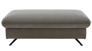 Funktionshocker modulmaster aus Stoff in Grau Modulmaster MM-ZE1161 - XXL-Funktionshocker graues Flachgewebe Cyber & schwarze Metallfüße - ca. 130 x 65 cm