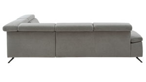 Ecksofa modulmaster aus Stoff in Grau Modulmaster MM-ZE1161 - Polsterecke graues Flachgewebe Cyber & schwarze Metallfüße - Stellfläche ca. 303 x 247 cm