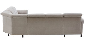 Ecksofa modulmaster aus Stoff in Beige Modulmaster MM-ZE1148 - Wohnlandschaft ecrufarbenes Flachgewebe Cyber & Fuß Z002-M01 - Stellfläche ca. 336 x 268 cm