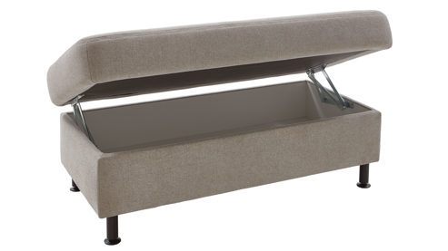 Funktionshocker modulmaster aus Stoff in Beige Modulmaster MM-ZE1148 - XXL-Funktionshocker ecrufarbenes Flachgewebe Cyber & Fuß Z002-M01 - ca. 130 x 65 cm