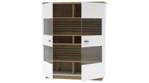 Highboard MIVIVO aus Holz in Weiß MIVIVO Wohnprogramm Fresno - Highboard Mattweiß & Artisan Eiche - zwei Türen, Breite ca. 110 cm