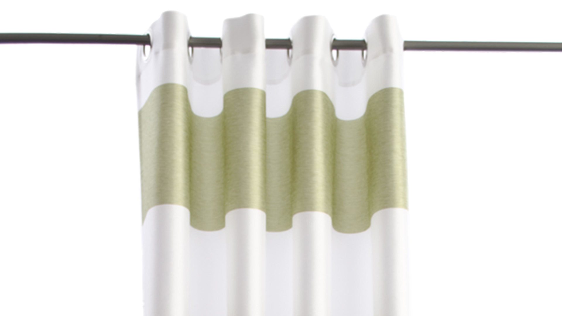 Ösenschal Indes fuggerhaus aus Stoff in Weiß Hellgrün FUGGERGAUS Ösenschal Burbank Weiß & Schilfgrün-  ca. 140 x 245 cm