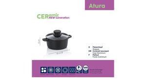 Fleischtopf Kela | keck & lang aus Metall in Schwarz Fleischtopf Atura Schwarz & Glas - Durchmesser ca. 16 cm