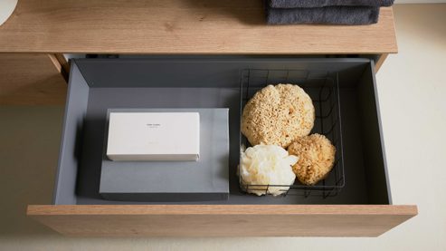 Unterschrank Interliving aus Holz in Holzfarben Interliving Bad Serie 3725 – Unterschrank-Set Eiche Sierra - zwei Schubladen, Länge ca. 160 cm