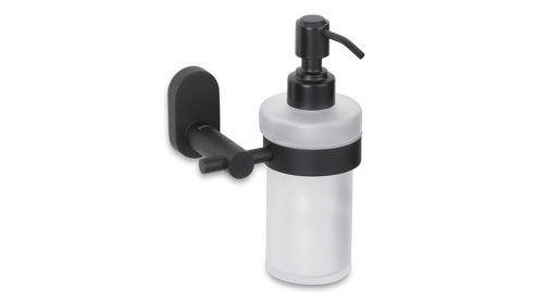 Seifenspender Kela | keck & lang aus Metall in Schwarz kela Seifenspender Alessio Schwarz & Transparent - ca. 11 x 17 cm