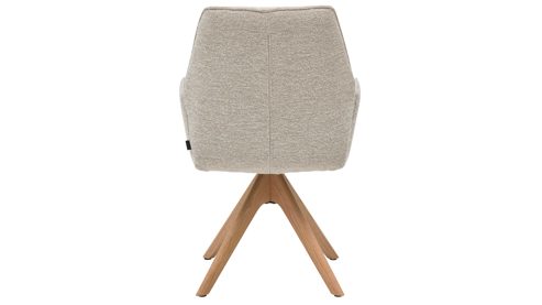 Polsterstuhl Interliving aus Stoff in Weiß Interliving Esszimmer Serie 5102 – Armlehnstuhl mit Drehfunktion Eiche bianco & leinenfarbener Jacquard Lodge L07