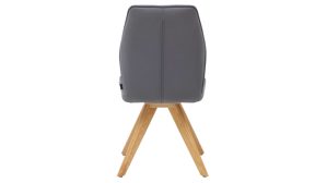 Polsterstuhl Interliving aus Stoff in Dunkelgrau Interliving Esszimmer Serie 5102 – Polsterstuhl graphitfarbene Mikrofaser Atlantis & Wildeiche