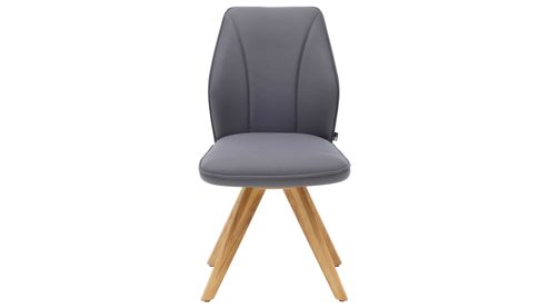 Polsterstuhl Interliving aus Stoff in Dunkelgrau Interliving Esszimmer Serie 5102 – Polsterstuhl V131 graphitfarbene Mikrofaser Atlantis & Wildeiche