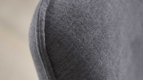 Polsterstuhl Interliving aus Stoff in Grau Interliving Esszimmer Serie 5102 – Polsterstuhl V321 kieselfarbener Webstoff Tirol 489 & schwarzes Eisen