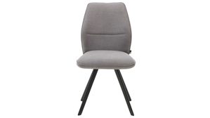 Polsterstuhl Interliving aus Stoff in Grau Interliving Esszimmer Serie 5102 – Polsterstuhl V321 kieselfarbener Webstoff Tirol 489 & schwarzes Eisen