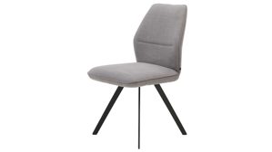 Polsterstuhl Interliving aus Stoff in Grau Interliving Esszimmer Serie 5102 – Polsterstuhl V321 kieselfarbener Webstoff Tirol 489 & schwarzes Eisen