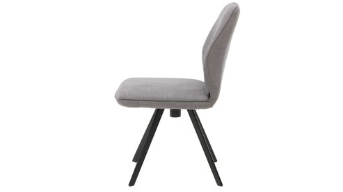 Polsterstuhl Interliving aus Stoff in Grau Interliving Esszimmer Serie 5102 – Polsterstuhl U321 mit Drehfunktion kieselfarbener Webstoff Tirol & schwarzes Eisen