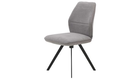 Polsterstuhl Interliving aus Stoff in Grau Interliving Esszimmer Serie 5102 – Polsterstuhl mit Drehfunktion kieselfarbener Webstoff Tirol & schwarzes Eisen
