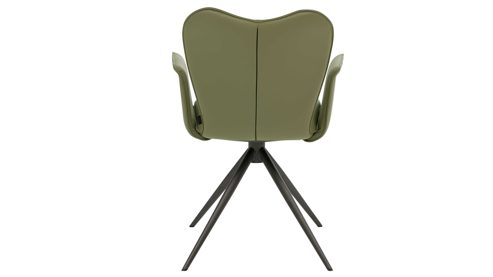 Polsterstuhl Interliving aus Leder in Grün Interliving Esszimmer Serie 5115 - Armlehnstuhl Aiko Four A32 jadefarbenes Leder LD7830 & umbragraues Metall