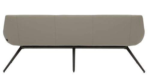 Polsterbank Interliving aus Leder in Beige Interliving Esszimmer Serie 5115 - lederbezogene  Polsterbank milchkaffeefarbenes Leder Tendens Latte & anthrazitfarbenes Metall - Länge ca. 215 cm