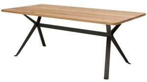 Esstisch Interliving aus Holz in Holzfarben Interliving Esszimmer Serie 5115 - Esstisch astige Eiche & anthrazitfarbenes Metall - ca. 200 x 100 cm