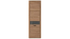 Garderobenschrank Interliving aus Holz in Holzfarben Interliving Garderoben Serie 6014 - Garderobenschrank Wildeiche & Granitfurnier - eine Tür, Höhe ca. 180 cm