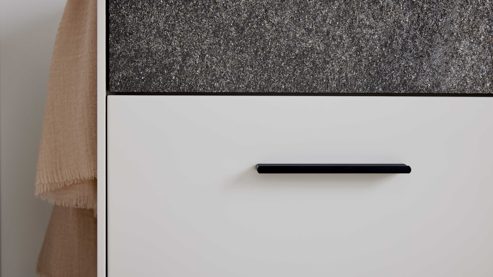 Garderoben-Set Interliving aus Holz in Weiß Interliving Garderoben Serie 6013 - Set 83 Sahara Creme & Granitfurnier - vierteilig