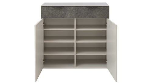 Garderoben-Set Interliving aus Holz in Weiß Interliving Garderoben Serie 6013 - Set 83 Sahara Creme & Granitfurnier - vierteilig