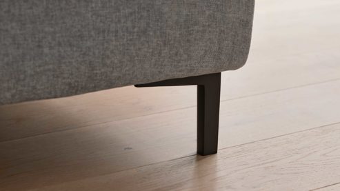 Funktionshocker Interliving aus Stoff in Grau Interliving Sofa Serie 4064 - XXL-Funktionshocker graue Chenille Toni & Fuß W003-01 - ca. 130 x 65 cm