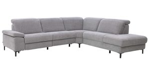 Ecksofa Interliving aus Stoff in Grau Interliving Sofa Serie 4064 - Ecksofa graue Chenille Toni & Fuß W003-01 - Stellfläche ca. 291 x 252 cm