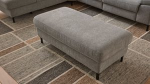 Funktionshocker Interliving aus Stoff in Grau Interliving Sofa Serie 4064 - XXL-Funktionshocker graue Chenille Toni & Fuß W003-01 - ca. 130 x 65 cm