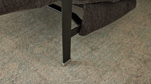 Schlafsofa Interliving aus Stoff in Anthrazit Interliving Schlafsofa Serie 4700 - Schlafsofa anthrazitfarbener Bezug Balu & Aluminiumfüße - Breite ca. 188 cm