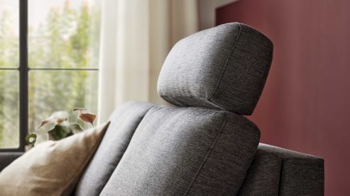 Kopfstütze Interliving aus Stoff in Anthrazit Interliving Schlafsofa Serie 4700 - Kopfstütze anthrazitfarbener Bezug Balu